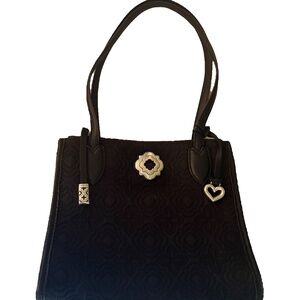 Brighton Black Quilted Large Double Zip Shoulder Bag Tote